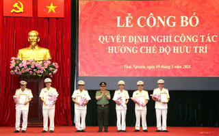 Thái Nguyên: 28 lãnh đạo công an cấp phòng, đội nghỉ hưu trước độ tuổi