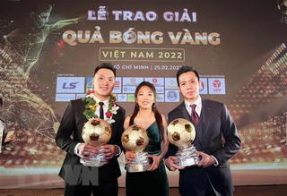 Văn Quyết, Huỳnh Như và Hồ Văn Ý giành Quả bóng vàng Việt Nam 2022