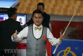 Cơ thủ Nguyễn Trần Thanh Tự giành Huy chương Vàng nội dung carom 1 băng