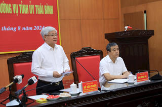 Đoàn kiểm tra của Ban Bí thư làm việc với Ban Thường vụ Tỉnh ủy Thái Bình