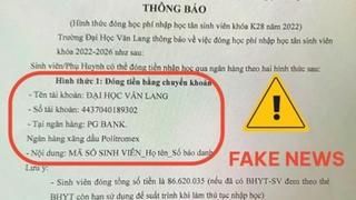 Thông báo giả mạo yêu cầu tân sinh viên đóng hơn 86,6 triệu đồng