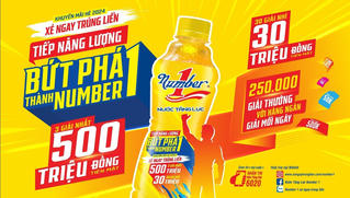 Cùng xé nhãn nước tăng lực Number 1 và săn hơn 250.000 giải thưởng tiền mặt giá trị