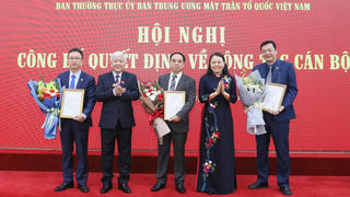 Ban Thường trực UBTƯ MTTQ Việt Nam công bố quyết định về công tác cán bộ