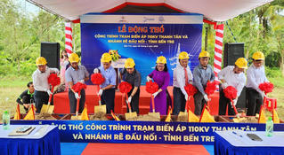 Động thổ công trình Trạm biến áp 110kV Thanh Tân và nhánh rẽ đấu nối tại Bến Tre