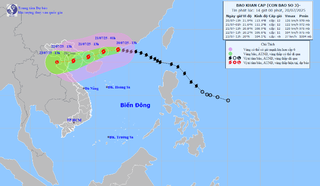 Bão số 3 giật cấp 15, cách Quảng Ninh khoảng 521 km