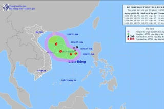 Áp thấp nhiệt đới giật cấp 8 cách Hoàng Sa khoảng 360km