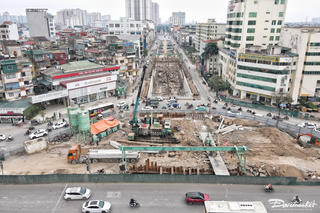 Dự án hầm chui Kim Đồng - Giải Phóng: Thi công 3 đốt hầm kín dưới đường sắt gặp nhiều khó khăn