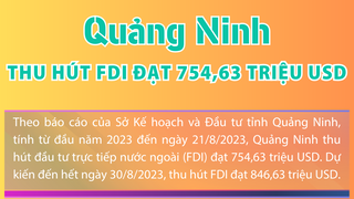 [Infographic] Quảng Ninh: Thu hút FDI đạt 754,63 triệu USD