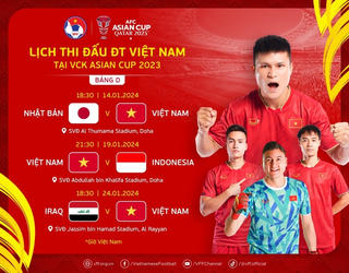 Lịch thi đấu chính thức của đội tuyển Việt Nam tại Asian Cup 2023