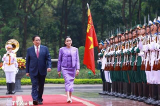 Thủ tướng Phạm Minh Chính chủ trì Lễ đón Thủ tướng Thái Lan