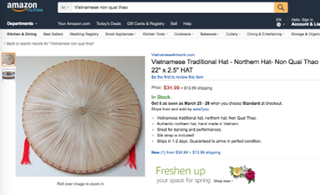Nón quai thao, nón lá Việt Nam đắt giá trên Amazon