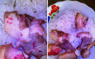 Thịt heo đã luộc chín đổi màu đỏ tươi như 'máu'?