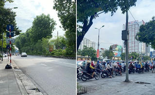 [ẢNH] Đường phố Thủ đô nơi vắng vẻ, nơi đông đúc trong ngày đầu giãn cách