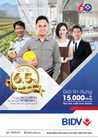 Vay kinh doanh với lãi suất hấp dẫn từ BIDV