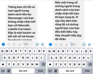 Cảnh giác với tin nhắn ‘cảnh báo hacker’ lan truyền trên Facebook