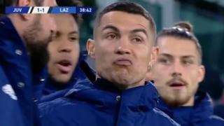 C.Ronaldo bĩu môi khi chứng kiến đồng đội ghi bàn