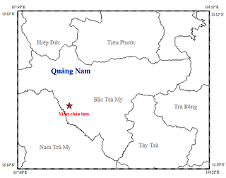 Động đất 2.8 độ richter ở huyện Bắc Trà My