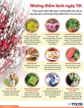 [Infographics] Những điềm lành ngày Tết theo quan niệm dân gian