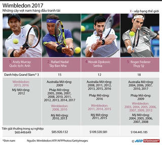 [Infographics] 'Nóng' cuộc chiến tranh ngôi vương tại Wimbledon