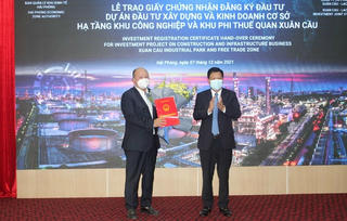 Hải Phòng: Trao GCN đăng ký đầu tư cho Khu Phi thuế quan rộng hơn 725 ha