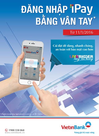 Đăng nhập ứng dụng VietinBank iPay bằng vân tay chỉ mất 1 giây