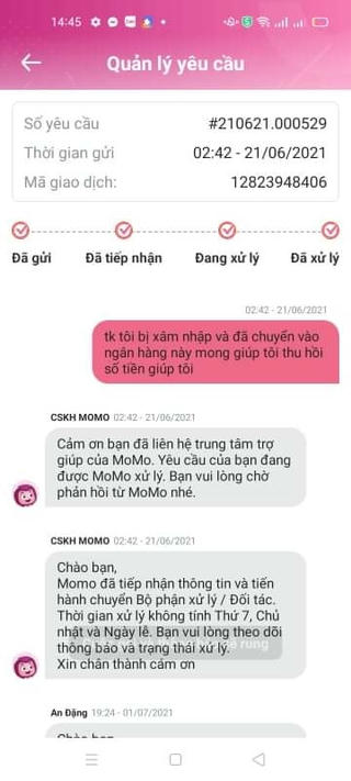 Tiền bỗng bay hơi ở ví Momo