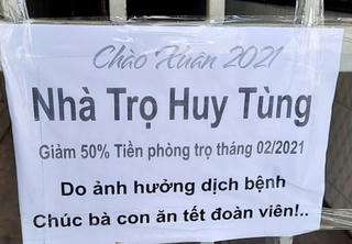 Chủ nhà trọ giảm 50% tiền thuê phòng cho người lao động dịp Tết