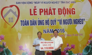 Quỹ Vì người nghèo tỉnh Bắc Ninh vận động được gần 7 tỷ đồng năm 2016