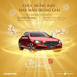 Nạp thẻ 100 nghìn, nữ khách hàng VinaPhone trúng xe Mẹc 2,5 tỷ đồng