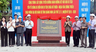 Gắn biển tuyến đường hành hương Yên Tử - Hồ Thiên - Ngọa Vân