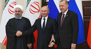 Bộ 3 Putin - Erdogan - Rouhani đang mở họp báo chung tại Sochi