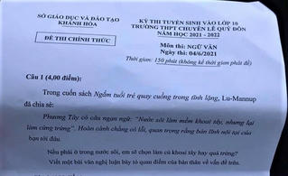 Tranh cãi xung quanh đề thi Ngữ văn vào 10: 'Nếu phải ở trong nước sôi…'