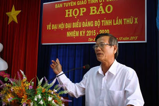 Họp báo Đại hội Đảng bộ tỉnh Long An lần thứ X, nhiệm kỳ 2015 – 2020:  Phấn đấu đạt tốc độ tăng trưởng đạt 9 – 9,5%/năm