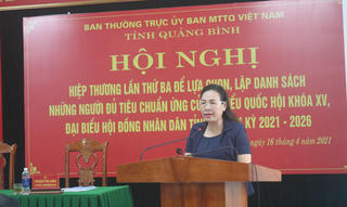 Quảng Bình có 8 người ứng cử đại biểu Quốc hội khóa XV 