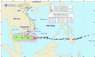 Bão số 16 suy yếu, gây mưa to khu vực Nam Bộ và Trung Bộ