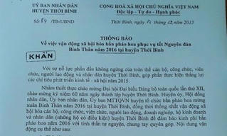 Huyện giao ‘chỉ tiêu’ vận động tiền bắn pháo hoa