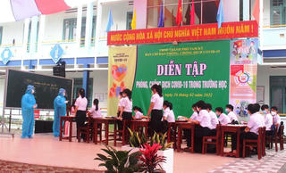 Quảng Nam: Diễn tập phòng, chống dịch Covid-19 trong trường học