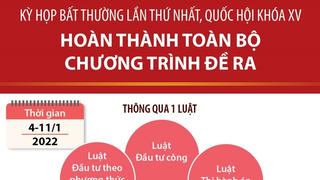 Kỳ họp bất thường của Quốc hội hoàn thành toàn bộ chương trình đề ra