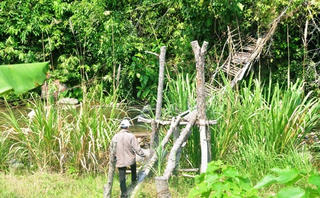 Hiểm nguy từ những cây cầu treo tạm bợ