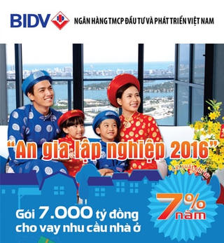“An gia lập nghiệp” với Gói 7.000 tỷ đồng Vay nhu cầu nhà ở của BIDV