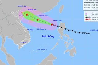 Bão số 11 giật cấp 14, cách đặc khu Hoàng Sa khoảng 510 km
