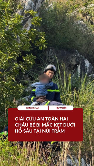 Giải cứu an toàn hai cháu bé bị mắc kẹt dưới hố sâu tại núi Trầm