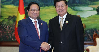 Thủ tướng Phạm Minh Chính hội kiến Tổng Bí thư, Chủ tịch nước Lào