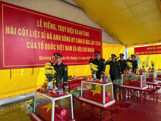 Quảng Trị: Lễ viếng, truy điệu và an táng 6 hài cốt liệt sĩ