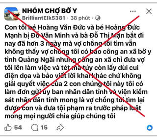 Quảng Ngãi: Bác tin đồn 2 cháu bé bị bắt cóc ở Bờ Y