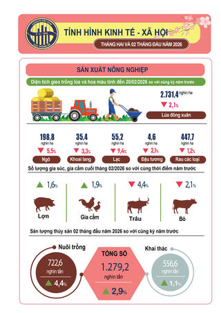 Tình hình kinh tế - xã hội tháng 2/2026