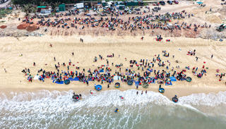 Chợ cá bên chân sóng