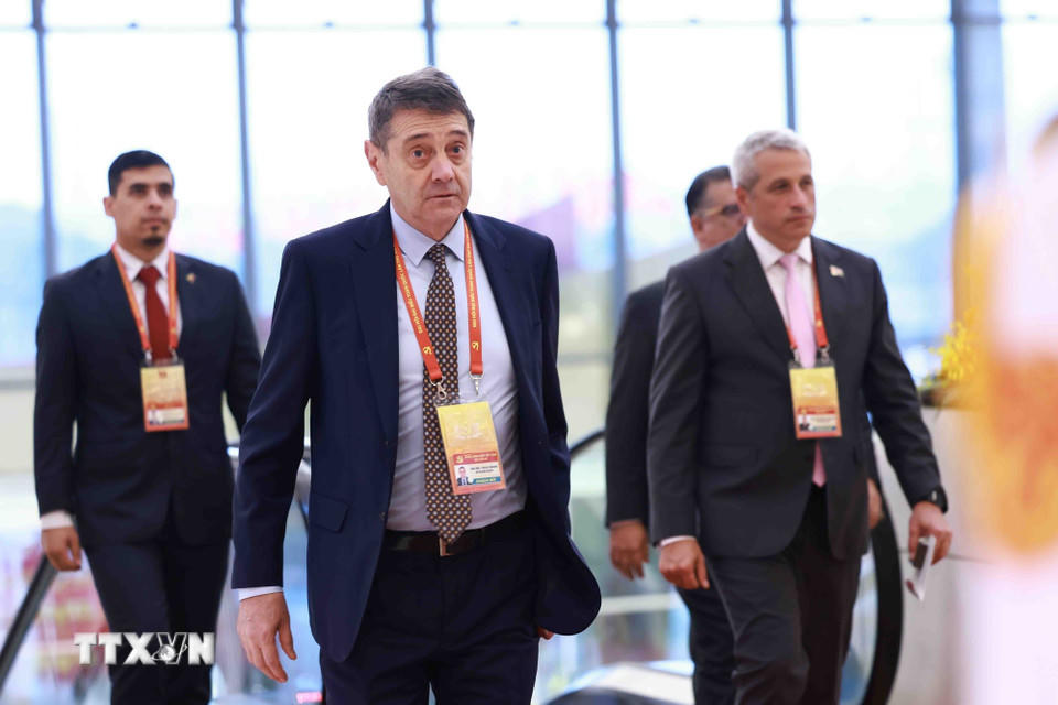 Các đại biểu quốc tế đến dự phiên khai mạc Đại hội XIV của Đảng. (Nguồn: TTXVN)