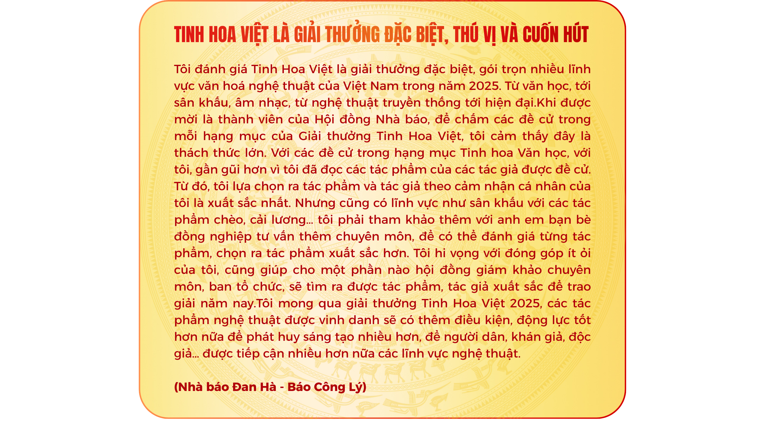 Giải thưởng Tinh Hoa Việt 2025: Gọi tên những giá trị Việt