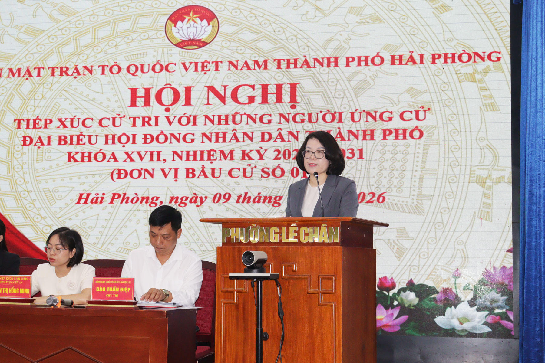 Bà Lê Thị Thanh Hà, Bí thư Đảng ủy, Chủ tịch Công ty TNHH MTV Petrolimex Hải Phòng trình bày Chương trình hành động. Ảnh: HT.&nbsp;